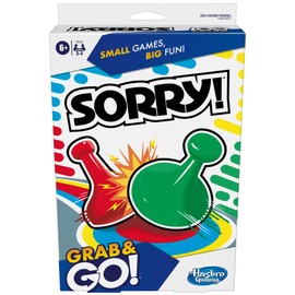 Sorry! Grab and Go Game for Kids Ages 6 and Up, Portable Game for 2-4 Players, Travel Game for Kids (English & French)