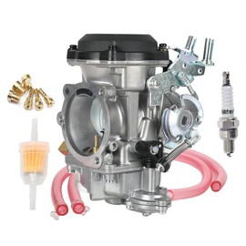 YJGZSVK CV40 Carburetor & Intake Manifold For Harley-Davidson Sportster XL 883 1200 / Softail/Touring/Dyna FXR/Road King Carb (with Fuel Filter + Spark Plug + Jets)