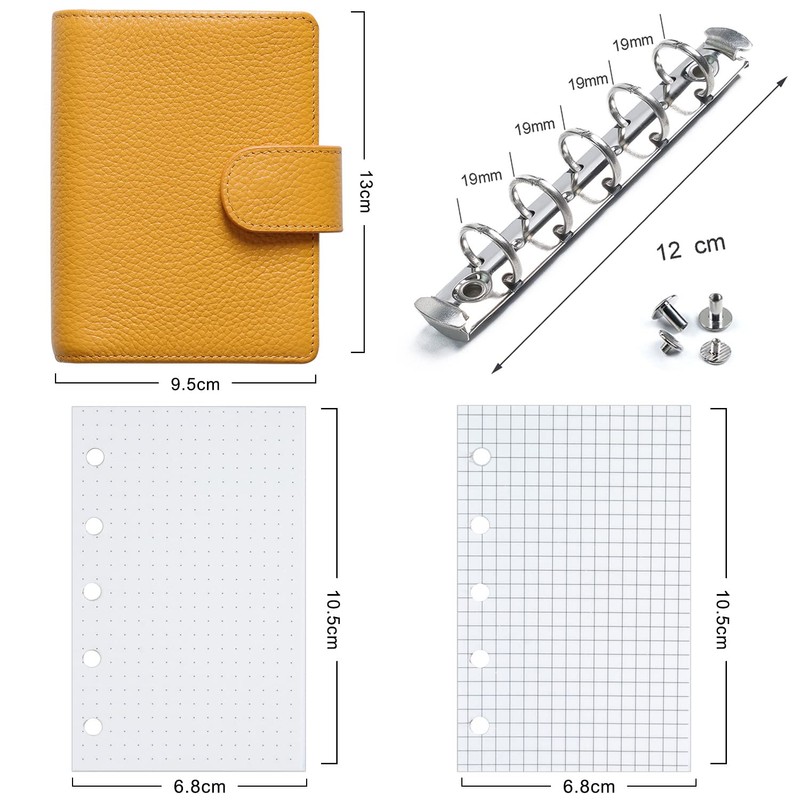 Moterm A8 Regular Rings Planner - Genuine Leather Binder Organiser