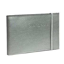Profile Australia Citi Leather Silver Photo Album | Photo Wallet | 52 4x6in (10x15cm) Photos | Acid Free