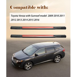 Roof Drip Side Trim Molding Drip Sealing Strip Kit Fit for Toyota Venza with Sunroof 2009-2016 Replace Right 75555-0T023/Left 75556-0T023