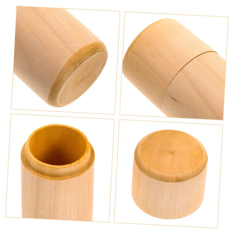 BUGUUYO Essential Oil Wooden Storage Box Round Single Bottle Case