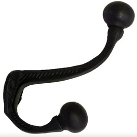 The King's Bay Pair Wall Mount Hooks in Black with Ball Ends