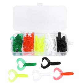 Soft Fishing Lures, 50 Pcs Double Tail Soft Rubber Fishing Lures Baits Angling Swimbait Lures for Bass Trout Bluegill Panfish Paddle Tail Swimbaits Soft Plastic Lures Kit