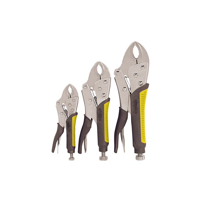3 Pc Curved Jaw Locking Pliers Set
