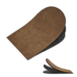 Lixinsunbu Heel Lift, Adjustable Orthopedic Heel Lifts for Heel Pain and Leg Length Discrepancies, 3-Layer 1/8" Thick Brown Shoe Lifts (Medium - Pack of 4)