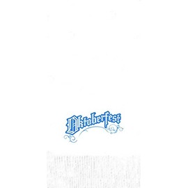 25 White Oktoberfest Dinner Hand Towels Paper Napkins with a Turquoise Color Oktoberfest Logo