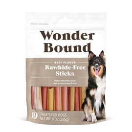 Wonder Bound Wonder Bound Beef Flavor Dog Treat Sticks - 10 Count - Rawhide-Free, Dental Health Chews for Plaque & Tartar Control, Easy to Digest, Long-Lasting