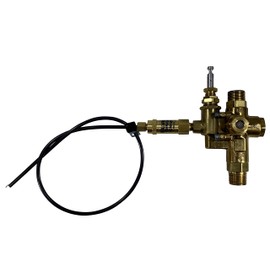 5/8" Compression Top Inlet X 1/2" MNPT Outlet, Combo Pilot Unloader Check Valve with Throttle Control Cable for 6.5HP Max Gas air Compressors (095-125 PSI, 24" Throttle Control Cable & Unloader Valve)