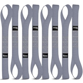 Haccoplanet 8PK Soft Loop Motorcycle Tie-Down Straps, 1.6 x 17inch 10000LB Break Strength, Heavy Duty Tie Down Loops for Securing ATV, UTV, Dirt Bike, Lawn & Garden Equipment (Grey)
