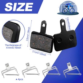 BUENTYA 4 Pairs Bicycle Brake Pads,Bicycle Disc Brake Pads Bicycle Brake Pads Set for M315 M355 M515 M515-LA-M M525 NexaveC501 C601 M375 M395 M415 M416 M446 M465 M475 M485(Black,Resin,Semi Metallic)