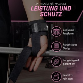 Lifting Straps - Perfect for Deadlifts, Pull-Ups, Rowing & Strength Training - S1811 Sports with Wrist Protection - For Men & Women