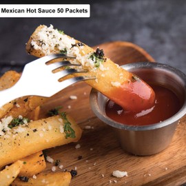 "Valentina Mexican Hot Sauce Picante Salsa Made From Chili Peppers Perfect For Chips Fast Foods Lunch Snacks or More 50 Packets of 0.3 Oz. (8 grams) "