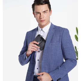 FANDARE Men's Women's Short Wallet Wallet Leather Purse Money Clip Credit Card Holder Purse, black, Vintage