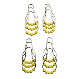 Shower Curtain Rings Set of 12, Rust-Resistant Metal Hooks Easy Glide for Curtain Rolling for Bathroom Shower Rod Hangers Roller Ball Corrosion Free Chrome Finish Yellow