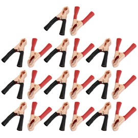 GTIWUNG 20Pcs 50A Metal Alligator Clips Crocodile Electrical Test Clamps Assortment Kit for Laboratory Testing, 3,15''/80MM, Red & Black Plastic Hands