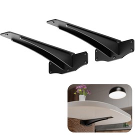 Starby Titan Heavy-Duty Support Brackets for Granite Countertops - Solid, Welded, Low Profile, Slim Design with 500 Lb Capacity - Ideal for Floating Shelves - 2 Pack