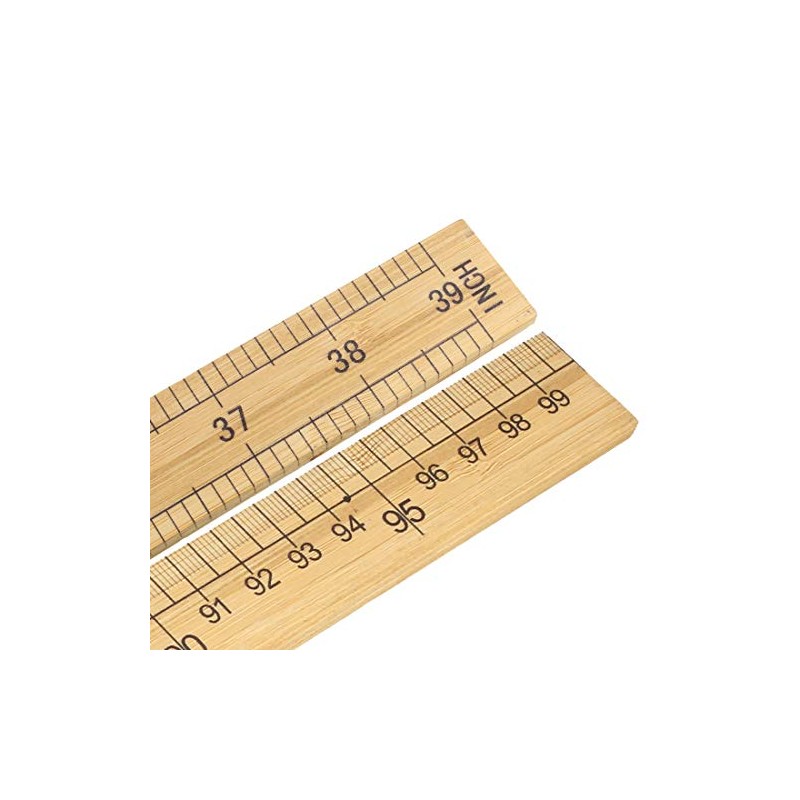 uxcell Straight Ruler 1m 40 Inch Metric/Imperial Egde Scale Bamboo