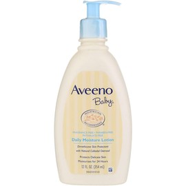 AVEENO Baby Daily Moisture Lotion Fragrance Free 12 oz (Pack of 4)
