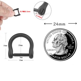 TISUR Titanium D-Ring Black Screw Type D-Ring Bag Clasp U-Shaped Metal Clasp Key Holder Parts DIY Leather Craft Strap Wallet Parts Heavy Duty Lightweight Rust Proof (Mini/Screw Rod 0.3 inch (9 mm) Matte/Black 2 Pieces