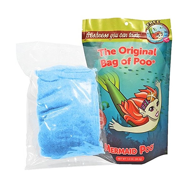 The Original Bag of Poo, Mermaid Poop (Blue Cotton Candy) for Novelty Poop Gag Gifts