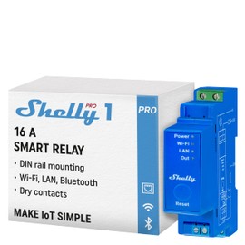 Shelly Pro 1 | WiFi & Bluetooth 1 Channel Smart Relay Switch | Home Automation | Compatible with Alexa & Google Home | iOS Android App | No Hub Required | Remote Control | Timer Schedule Dry Contacts