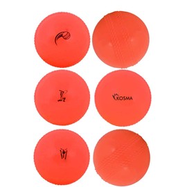Kosma Pack of 6 Windball Cricket Ball | Indoor & Outdoor Soft Training Cricket Ball for Coaching Practice (Colour: Orange)