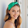 OCOUYVD Knotted Headbands for Women Emerald Mint Green Faux Leather