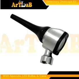 Animal Ear, Nose, and Throat Examination Diagnostics Tool - Veterinary Otoscope + Specula Tips + Extra LED Bulbs - Illumination Otoscope for Veterinary Students