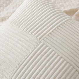 MIULEE Set of 2 Cushion Covers, 50 x 50 cm, Beige Christmas Cushion Covers, Sofa Cushion, Decorative Cushion, Boho Couch Cushion, Corduroy Decorative Cushion Cover for Sofa