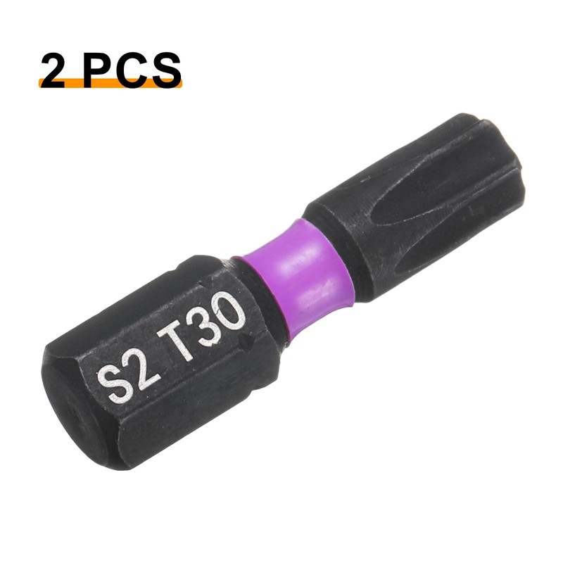 sourcing map 2pcs TT30 Torx Screwdriver Bit 1/4" Hex Shank