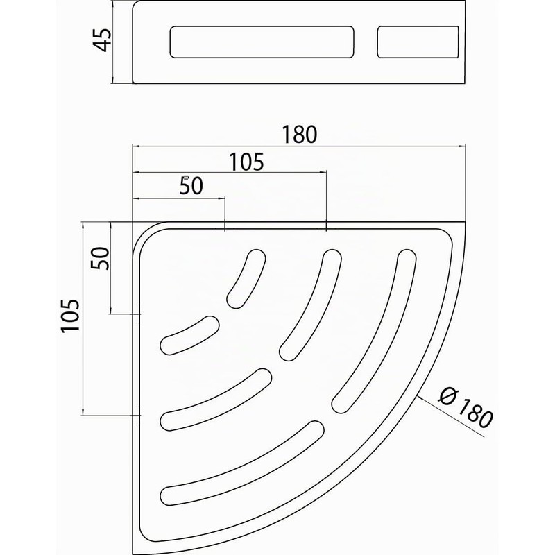 EMCO System 2 Corner Basket with Insert Corner Dimensions 180