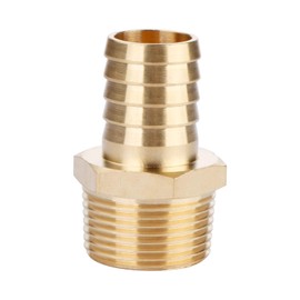 U.S. Solid Brass Hose Fitting, Adapter, 3/4" Barb x 3/4" NPT Male Pipe Fittings