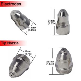 Plasma Cutter Consumables 50PCS P80 Plasma Cutting Accessories For Pilot Arc Non-touch Plasma Cutter Torch P-80 Electrode Nozzle Tip Cup 50PCS