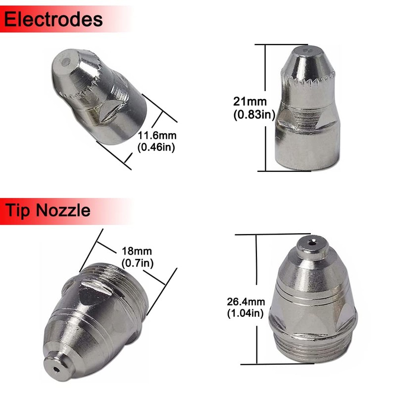 Plasma Cutter Consumables 50PCS P80 Plasma Cutting Accessories For Pilot