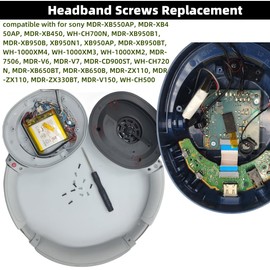 Komitasui - Tornillos para diadema de repuesto para Sony WH-H900N WH-CH700N WH-1000XM4, MDR7506 Tornillos para auriculares 20 piezas (10 piezas negras + 10 piezas plateadas)