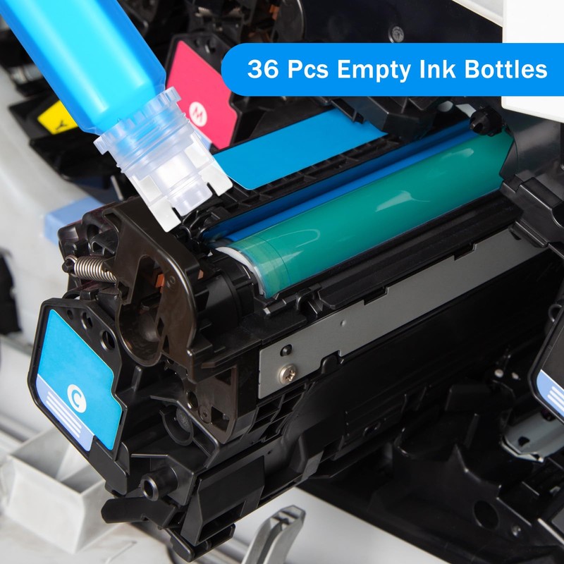 AojSup 36 Pieces 70ml Empty 502 Ink Refill Bottles Universal