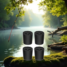4Pcs Black Fishing Rod Butt Cushion - Fishing Rod End Caps | Fishing Rod Seat Cushions | Silicone Fishing Rod Protector | Fishing Seat Protector Gimbal End Cap for Fishing Rods and Accessories