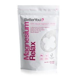 BetterYou Magnesium Relax Bath Flakes, Blend of Pure Zechstein Magnesium Chloride with Relaxing Essential Oils, Rose Geranium and Bergamot for Ultimate Relaxation, 750g