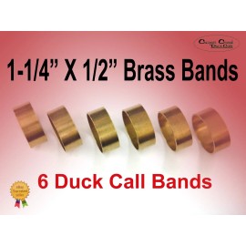 Casper Creek Duck Calls Duck Call Bands, Brass 1-1/4" X 1/2" wide, 6 Pack (1/2 dozen)