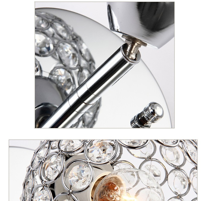 Crystal Wall Sconces Modern Wall Lamp G9 LED Round Bedroom