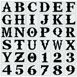 3inch Letter Stencils 36pcs Stencils Letter Alphabet Stencil Number Reusable&Flexible Stencils for Painting On Wood Wall Porch Fabric