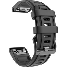 YOCAHU 20mm black buckle Compatible With Fenix 6S Watch Band 20mm Sport Watch Strap for Fenix 5S/5S Plus/Fenix 7S/Fenix 6S Pro/D2 Delta S Smartwatch (BLACK)