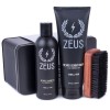 Zeus Premium Beard Shampoo Conditioner Kit Brush USA Germany Choice