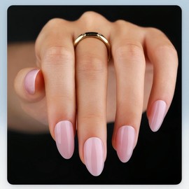 Rchovsam Short Almond Press on Nails Solid Pink Nails Press Ons Short Simple Pink Designs False Nails Full Cover Glossy Artificial Acrylic Fake Nails 30pcs Gift for Women - Solid Short