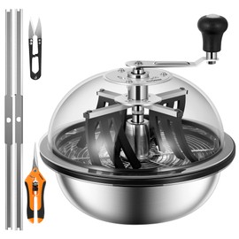 VIVOSUN 13 inch Bud Leaf Bowl Trimmer- Clear Visibility Dome, Sharp Stainless Steel Blades for Spin Cut & Solid Metal Gear Box, Hand Pruner Included (Upgraded Version)