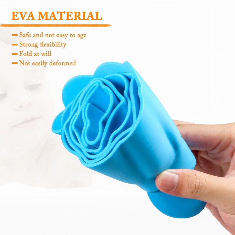 2 Pcs Adjustable Baby Bath Cap, Soft Waterproof Shampoo Visor