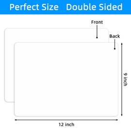 Artreeiger 8 Pcs Small White Board Sheets Dry Erase Board, 9" x12” Double Sided Mini Whiteboard Sheets, Easy to Write and Clean White Boards for Classroom Homeschool Teachers Office Supplies