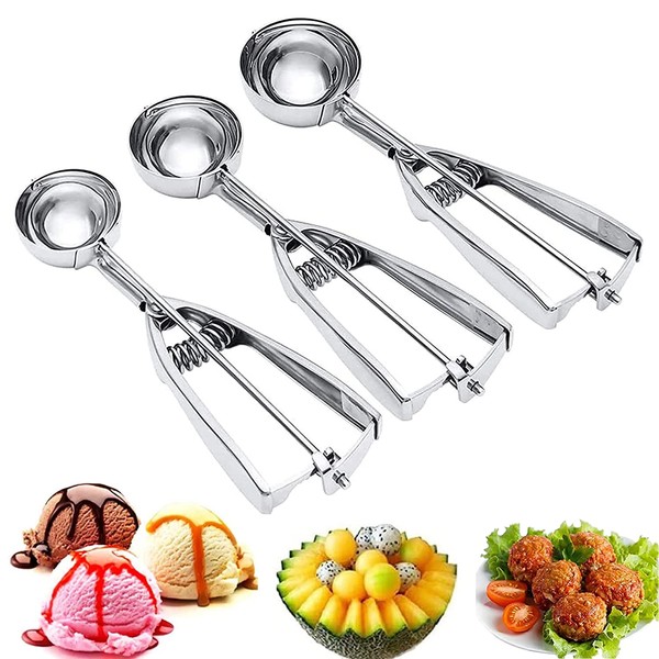 Ice Cream Disher Set of 3 Ice Cream Spoons Ice