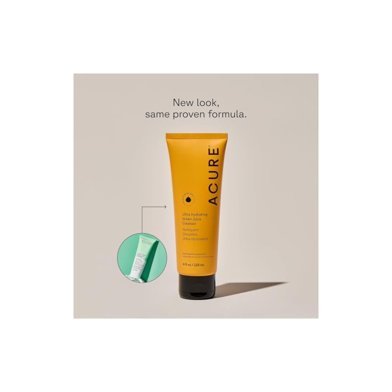 Acure, gel limpiador facial ultra hidratante de jugo verde 118